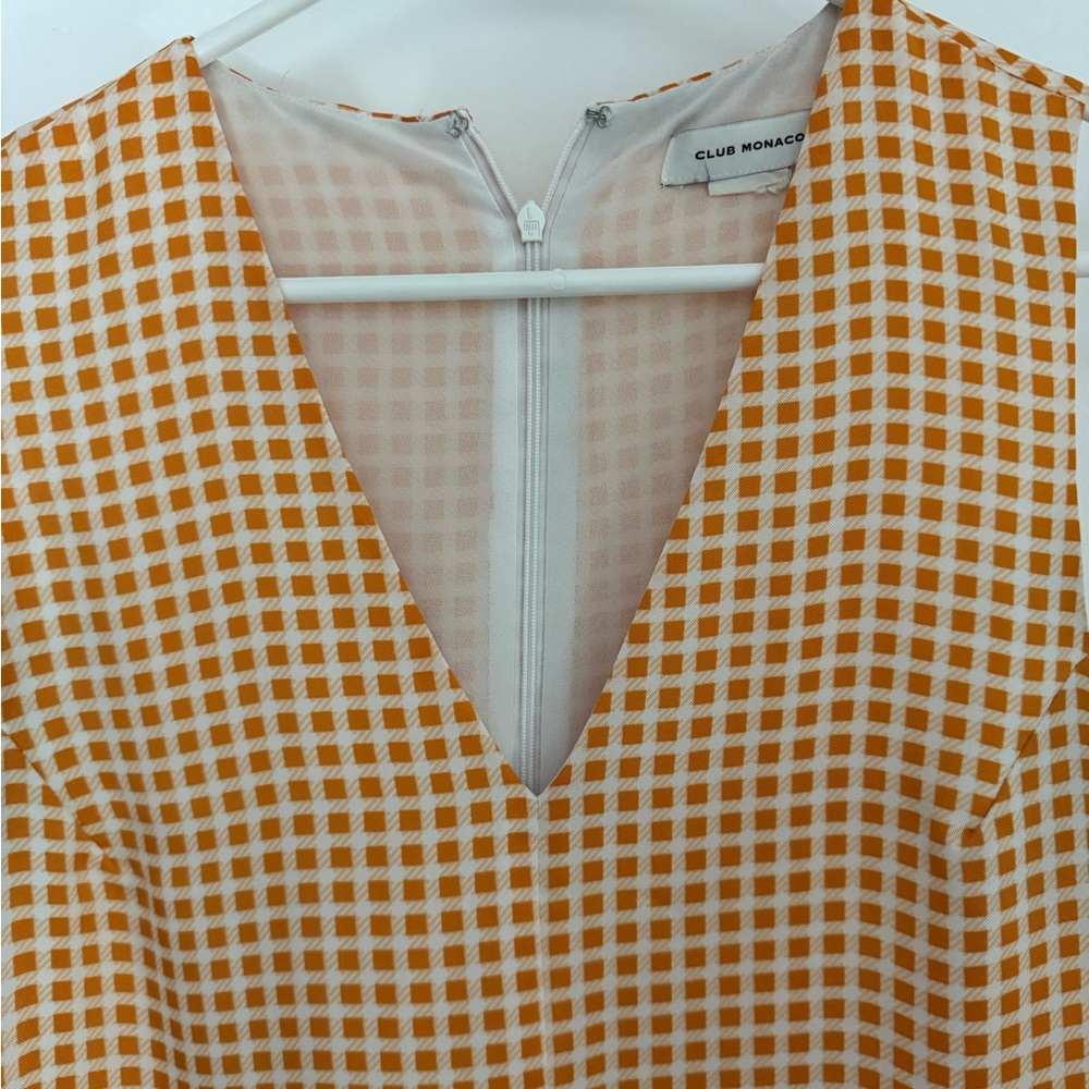 Club Monaco Orange Checkered Dress